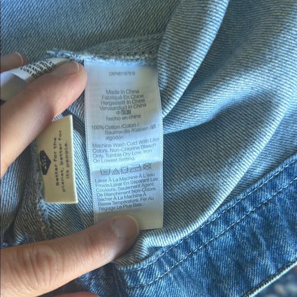Madewell Denim Mini Puff Sleeve Dress, Size 8 - Picture 7 of 7